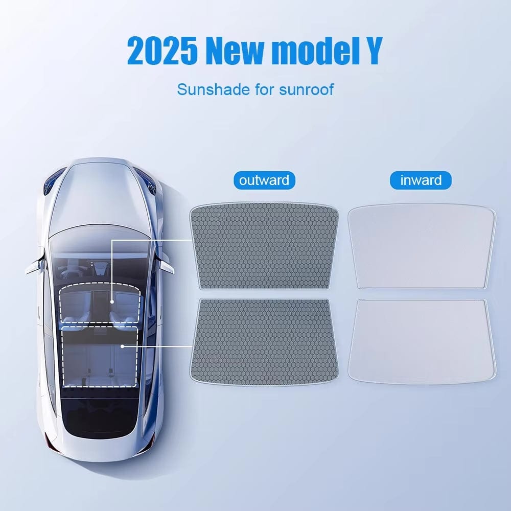 Cleviscoautomotive Tesla Accessories Tesla Model Y 2025 Juniper Roof Sunshades