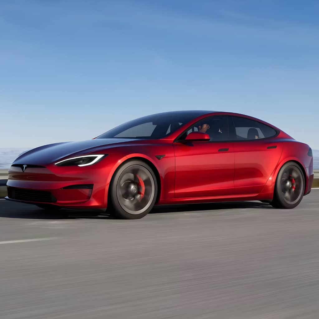 model s tesla by clevisco red